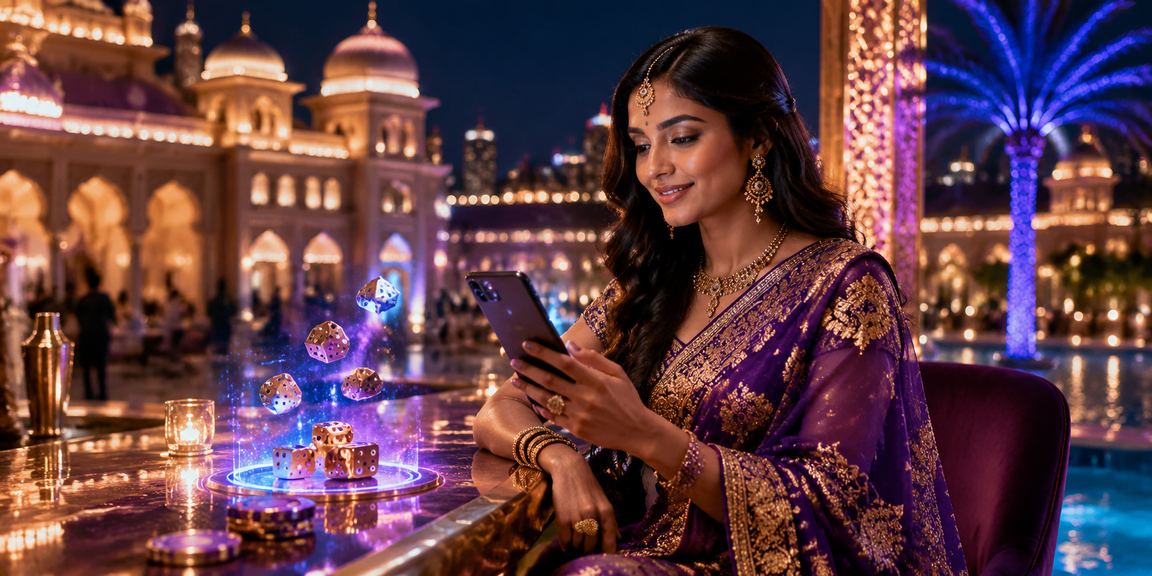 Closeup of online slot game with blue and gold theme popular in India